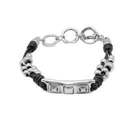 Кожаный браслет с серебром Ciclon Mini Stile