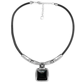 Серебряное колье женское с муранским стеклом Ciclon Kubik