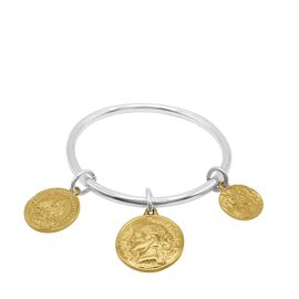 Серебряный браслет женский с золотыми подвесками Ciclon France, Размер (мм): 170