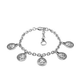 Серебряный браслет женский с подвесками Ciclon France