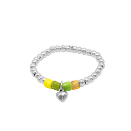 Серебряный браслет женский с муранским стеклом Ciclon Corazon