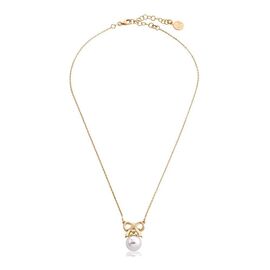 Золотое колье с подвеской из органического жемчуга Majorica Tu Y Yo