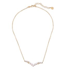 Золотое колье с органическим жемчугом и фианитами Majorica Arabesque