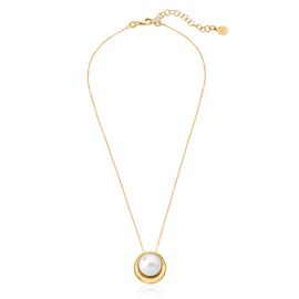 Золотое колье с подвеской из органического жемчуга Мабэ Majorica Margot