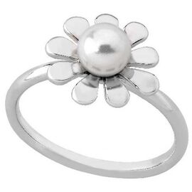 Серебряное кольцо женское с белым жемчугом Fine Silver (17.5), Размер (мм): 17,5