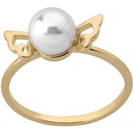 Золотое кольцо женское с белым жемчугом Fine Silver (16.5), Размер (мм): 16,5