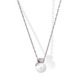 Серебряная подвеска с органическим жемчугом на цепи Majorica Cies