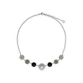 Серебряное колье с органическим жемчугом мабе Majorica Murano