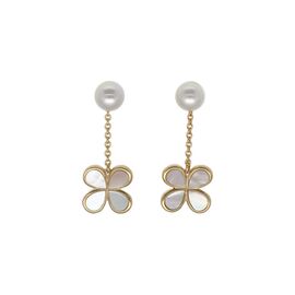 Золотые серьги женские с органическим жемчугом Majorica Ayanti