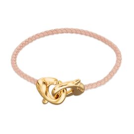 Кожаный браслет карабин с золотом UNOde50 Ser Inseparable