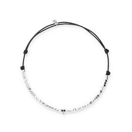 Кожаное ожерелье из бусин с серебром UNOde50 Ser Imparable