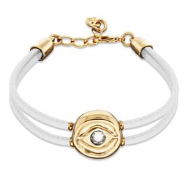 Кожаный браслет женский с золотом и цирконием UNOde50 Ser Intuitiva