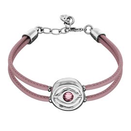 Кожаный браслет женский с серебром и цирконием UNOde50 Ser Intuitiva