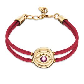 Кожаный браслет женский с золотом и цирконием UNOde50 Ser Intuitiva