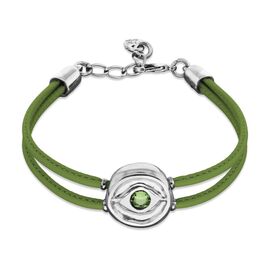 Кожаный браслет женский с серебром и цирконием UNOde50 Ser Intuitiva