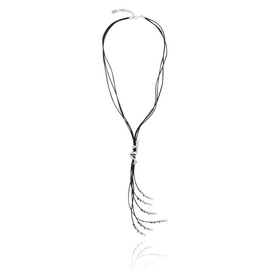 Серебряное колье галстук женское с натуральной кожей Скалолаз UNOde50 Skalator