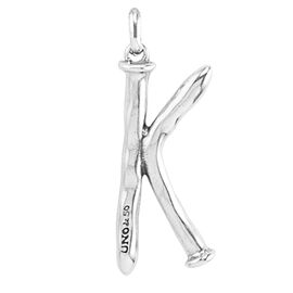 Серебряная подвеска на цепочку Буква K большая UNOde50