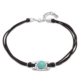 Ожерелье  с серебром на кожаных шнурках UNOde50 коллекции DARLING COL1770TQSMTL0U