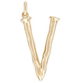 Золотая подвеска на цепочку Буква V большая UNOde50