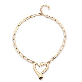 Золотая цепочка женская с подвеской Сердце из двух гвоздей UNOde50 One Love