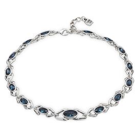 Серебряное колье женское с темно-синими кристаллами Сваровски UNOde50 Madame