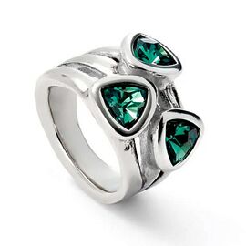 Серебряное кольцо с кристаллами Сваровски UNOde50 Ser Camaleonica, Размер (мм): 16,3-16,7