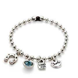 Серебряный браслет женский с подвесками и кристаллом Сваровски UNOde50 Ser Unico