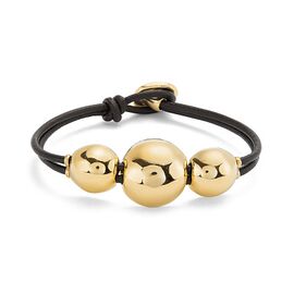 Золотой браслет из бусин с натуральной кожей UNOde50 Ser Intrepida, Размер (мм): 165