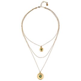 Золотое двойное ожерелье женское с цирконием Глаз UNOde50 Ser Intuitiva