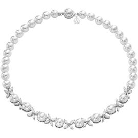 Серебряное колье из органического жемчуга с кристаллами Majorica Brides