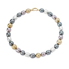 Золотое колье из органического барочного жемчуга  Majorica Baroque