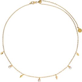 Золотое колье женское с подвесками Majorica Romea