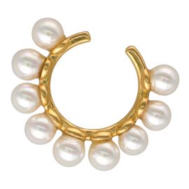 Золотые серьги каффы с органическим жемчугом Majorica Kea