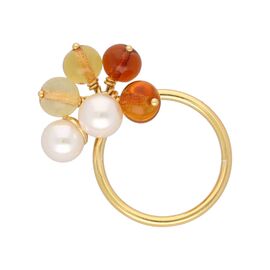 Золотое кольцо с органическим жемчугом Majorica Murano, Размер (мм): 16,85