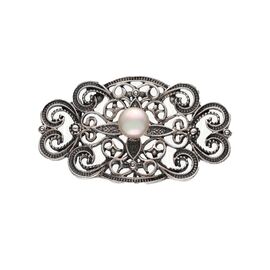 Серебряная брошь с жемчугом Majorica Marie Antoinette