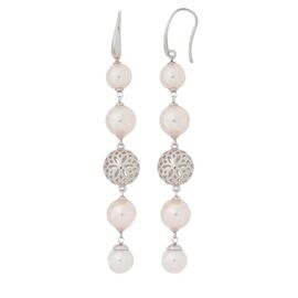 Серебряные серьги висячие с жемчугом Majorica Eternal