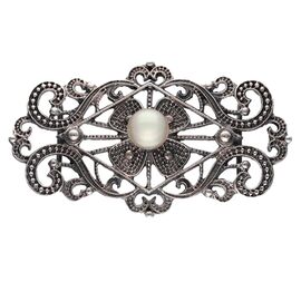 Серебряная брошь с жемчугом Majorica Marie Antoinette