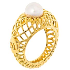 Золотое кольцо женское с жемчугом Majorica Etna, Размер (мм): 17,5