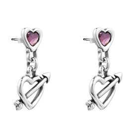 Серебряные серьги с сердечками Ciclon in love