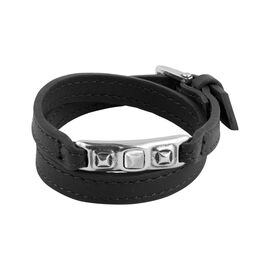 Кожаный браслет женский с серебром Ciclon Сhik