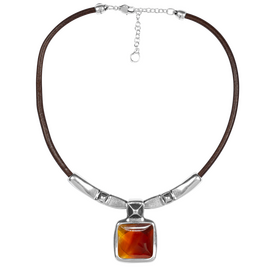 Серебряное колье женское с муранским стеклом Ciclon Kubik