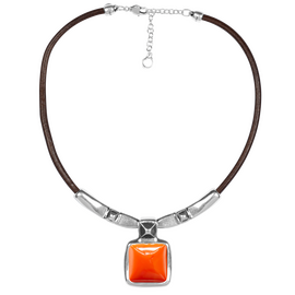 Серебряное колье женское с муранским стеклом Ciclon Kubik