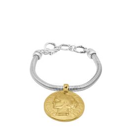 Серебряный браслет женский с золотой подвеской Ciclon France