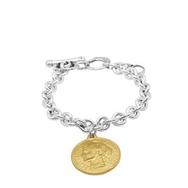Серебряный браслет женский с золотой подвеской Ciclon France