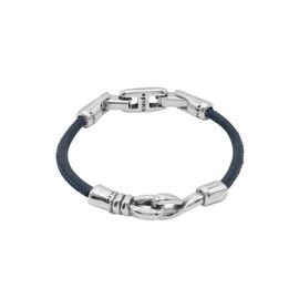 Кожаный браслет с серебряными вставками Ciclon Man, Размер (мм): 190-195