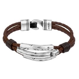 Кожаный браслет с серебряными вставками Ciclon Amarres, Размер (мм): 190