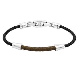 Кожаный браслет с серебряными вставками Ciclon Dekel, Размер (мм): 215