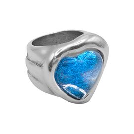 Серебряное кольцо женское с сердечком Ciclon Romance, Размер (мм): 17,2