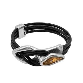 Кожаный браслет с серебром и муранским стеклом Ciclon Malaren, Размер (мм): 180