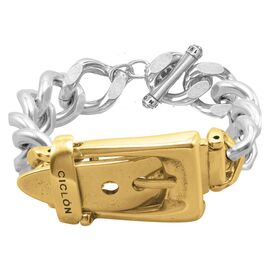 Серебряный браслет женский с золотой застежкой Ciclon Cynthia, Размер (мм): 175-180